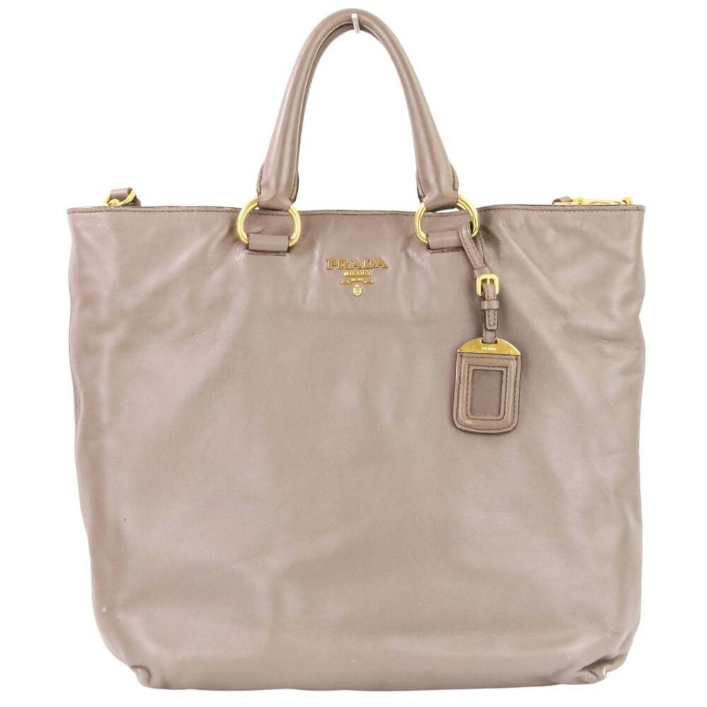 PRADA Gray Leather Shoulder Bag - Picture 2 of 15
